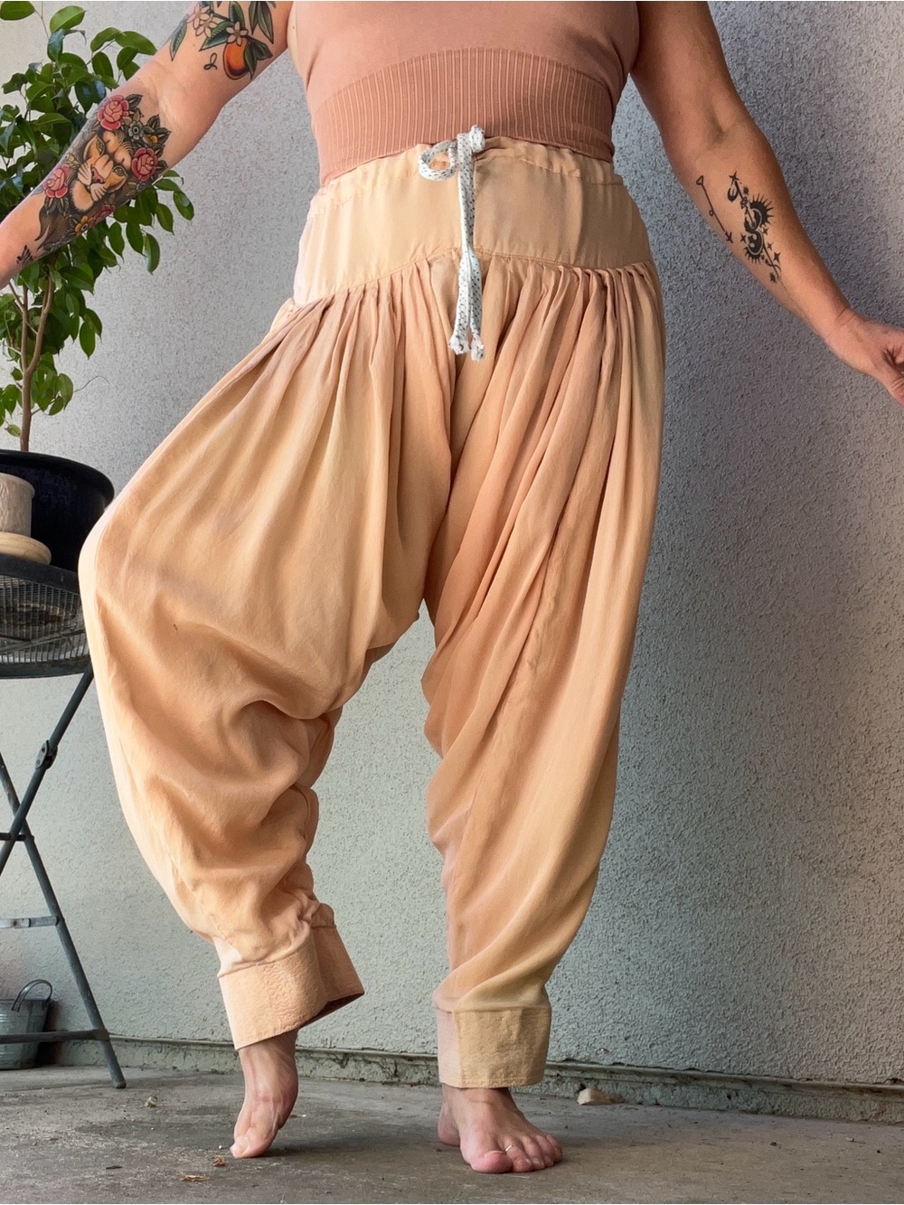 Apricot Silk Harems OSFM